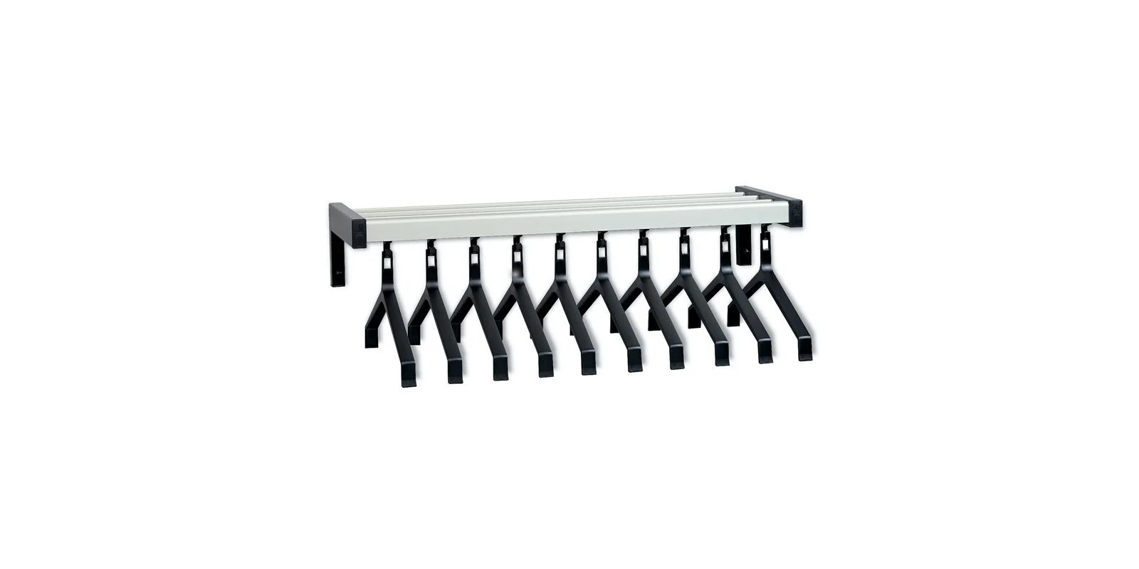 Wandgarderobe met rek en 1 rij kleerhangers