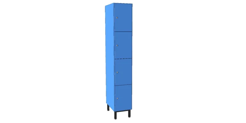 Wardrobe locker with four compartments