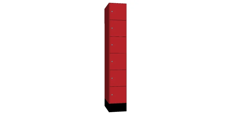 Wardrobe locker with six compartments