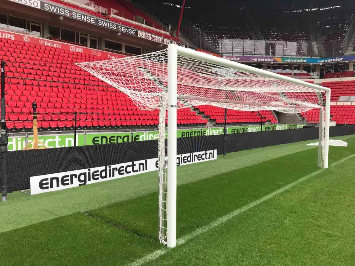 Match football goal with recessed ground frame