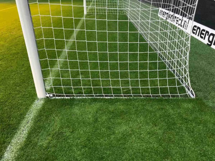 Match football goal with recessed ground frame