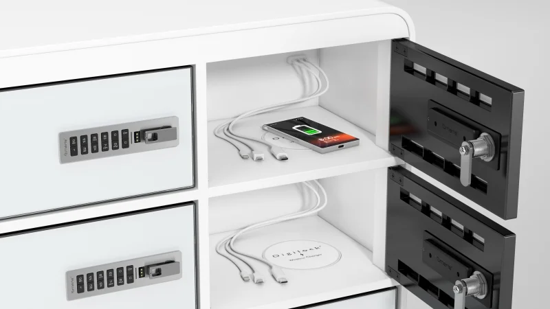 Charging locker with twenty compartments