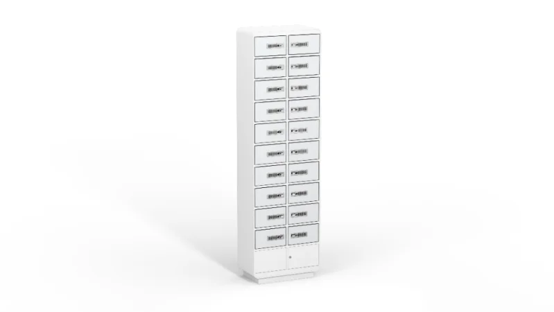 Charging locker with twenty compartments