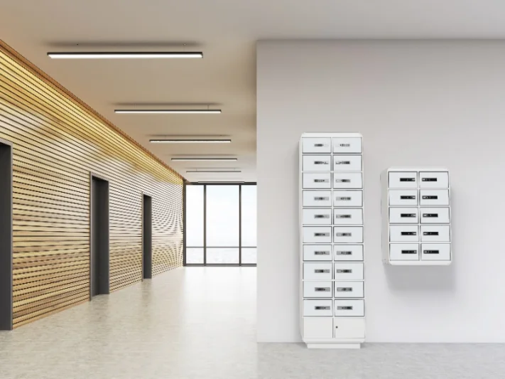 Charging locker with twenty compartments