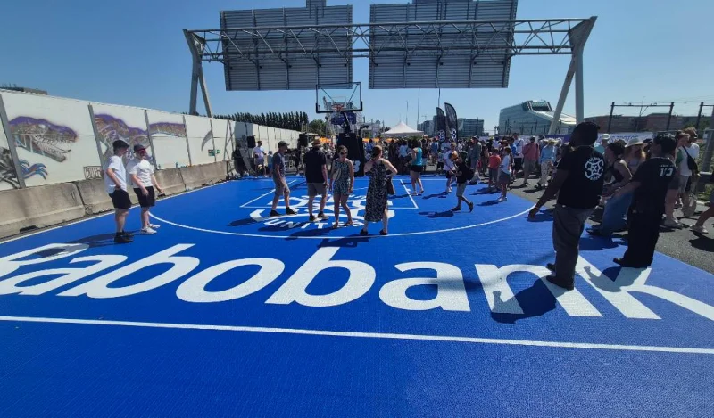 Modulaire sportvloer Amsterdam blauw