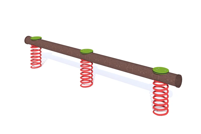 Balanceerbalk met veren 3,04 × 0,20 × 0,53 m
