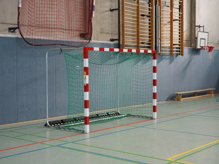 Handball goal with free net hanging
