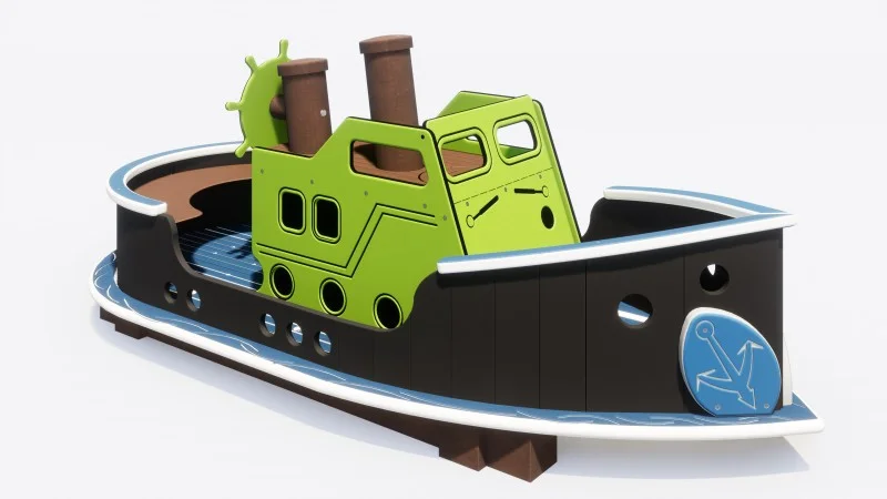 Speelschip Humboldt met grondanker