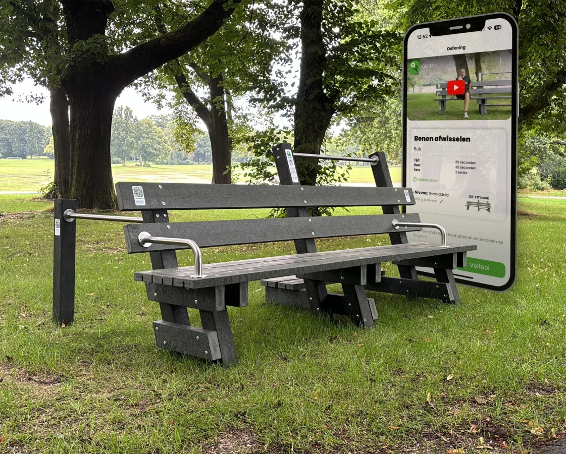 QR-Fit bank van gerecycled kunstgras