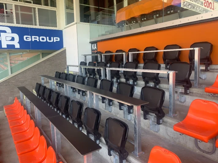 Press tables and chairs