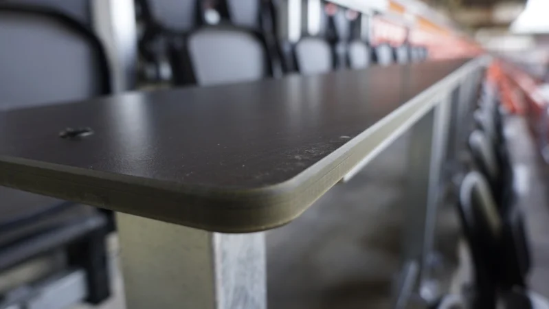 Press tables and chairs