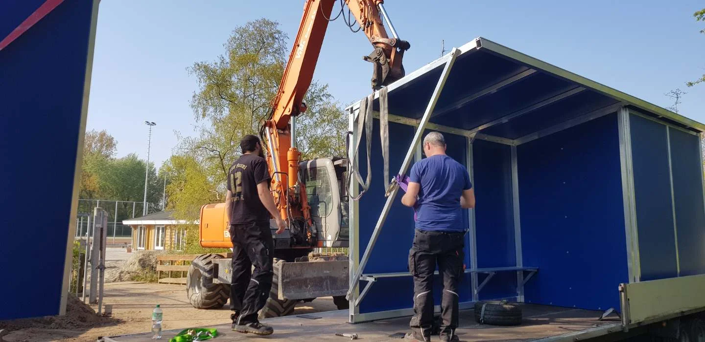 Aluminium dug-outs voor honkbal en softbal in Schiedam