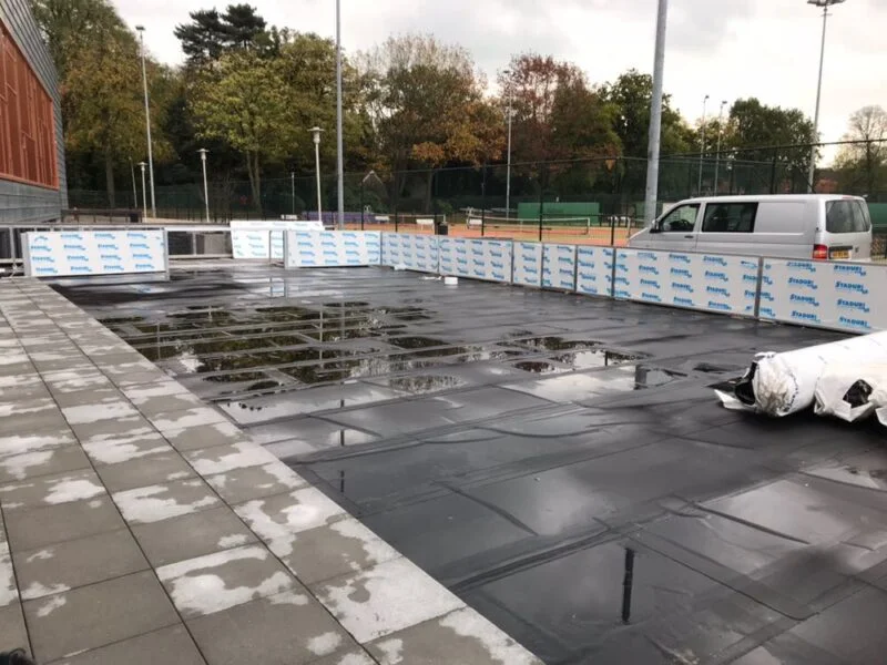 Boardingveld op dak Radboud Universiteit