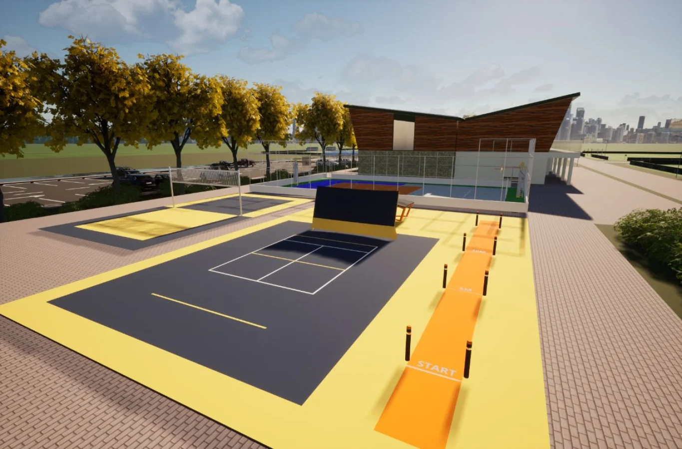 The VolleyWall football wall on the W&H court
