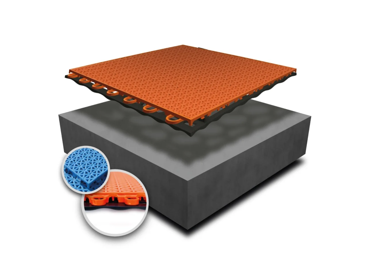 Pickleball op een modulaire sportvloer