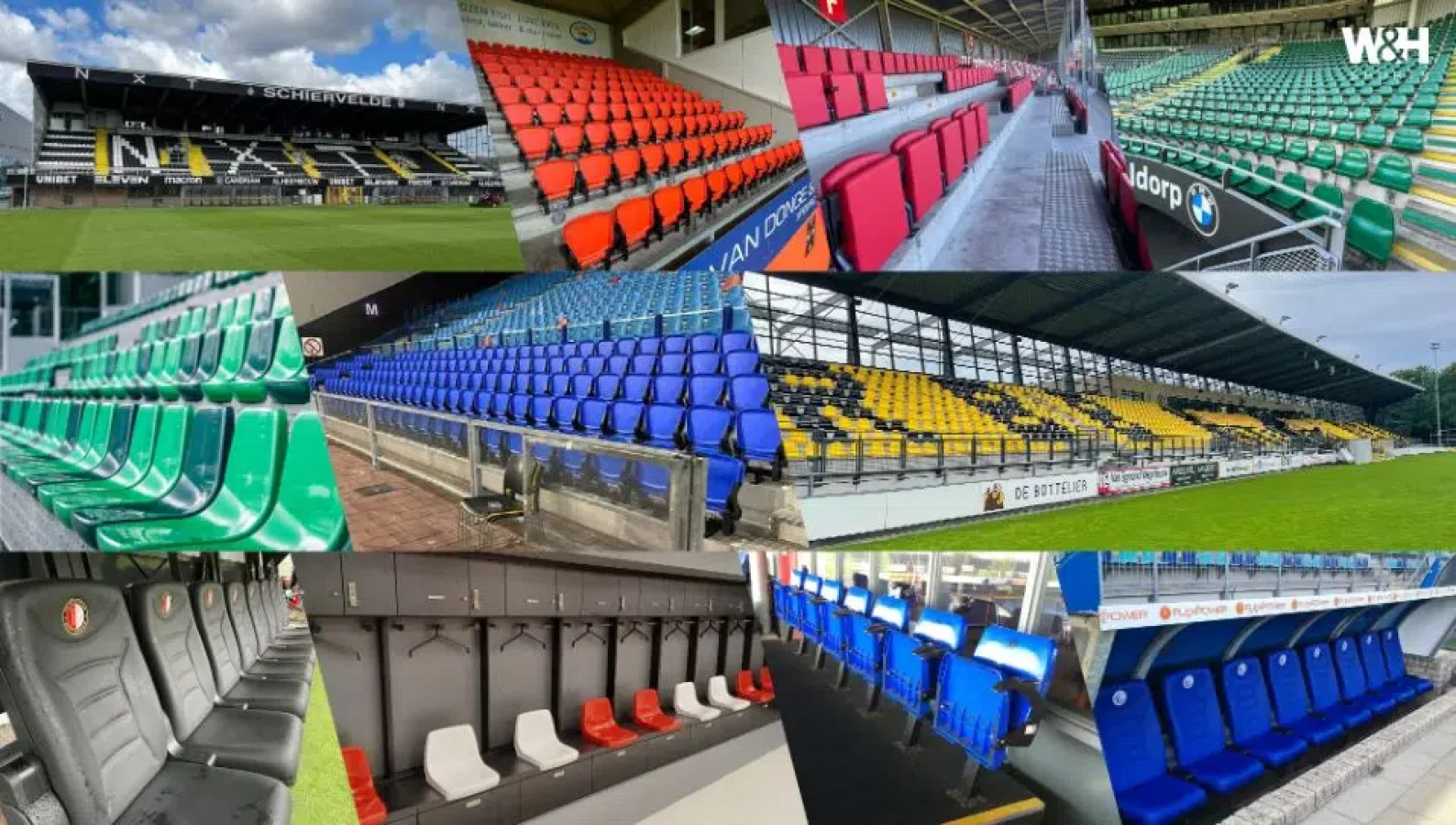 Vervangen tribunestoelen in een stadion