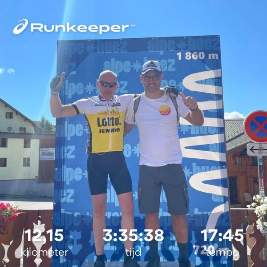 Fietsers op de Alpe d'Huez