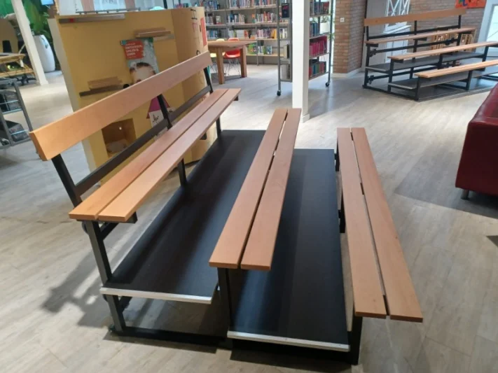 Mobile grandstands for sports halls