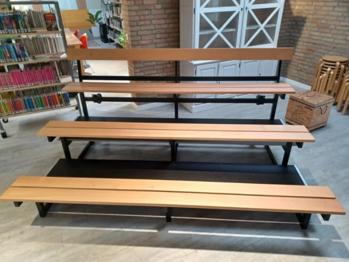 Mobile grandstands for sports halls