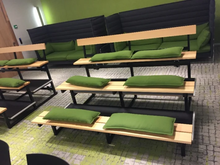 Mobile grandstands for sports halls