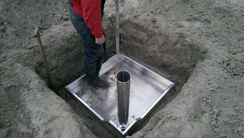 Mobiel inbouwframe voor beachtennispalen