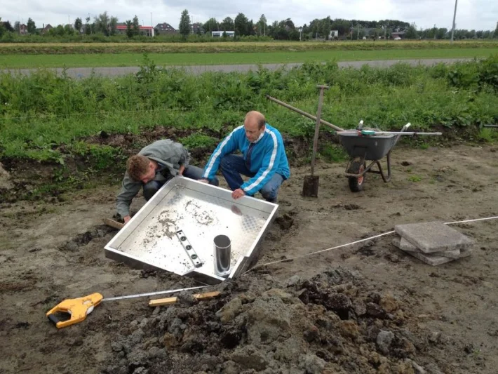 Mobiele inbouwframe beachvolleybalpalen