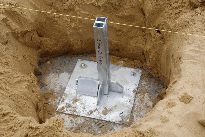 Beachhandbaldoel verankering